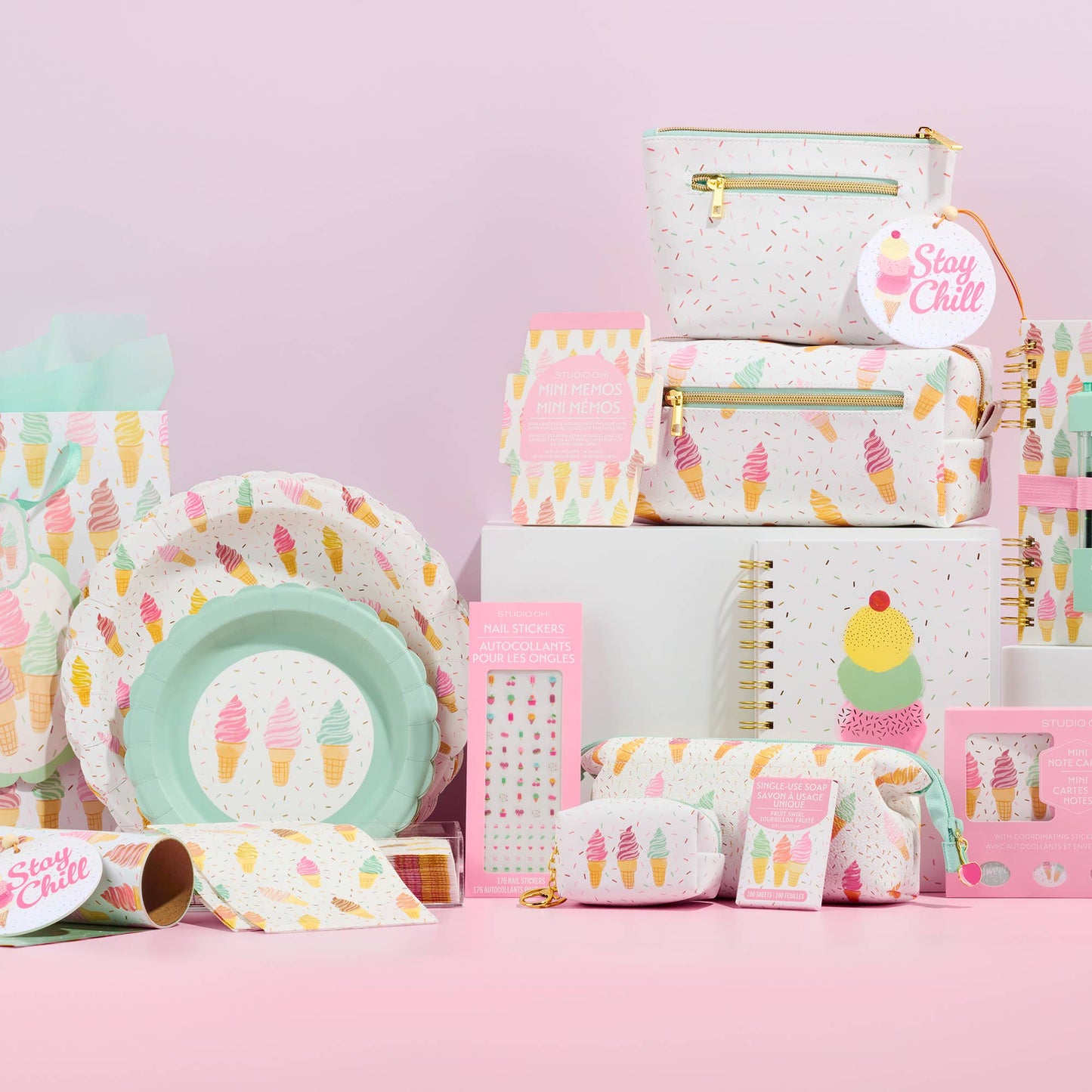 Cool & Creamy Harper Split-Spiral Notebook & Pen Set
