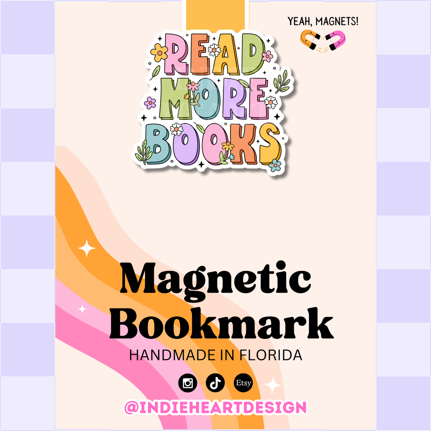 Read More Books Floral | Magnetic Bookmark