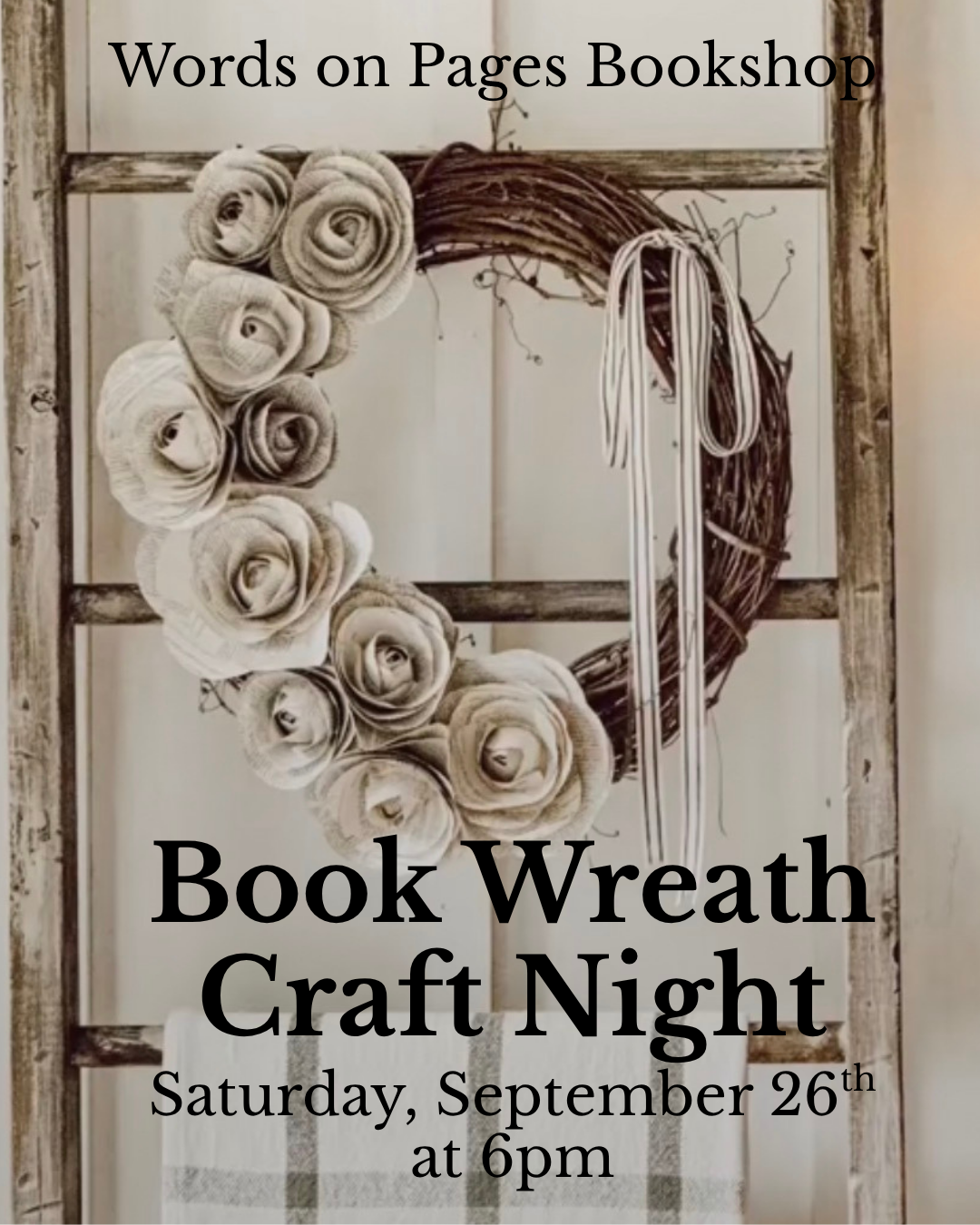 Book Wreath Craft Night
