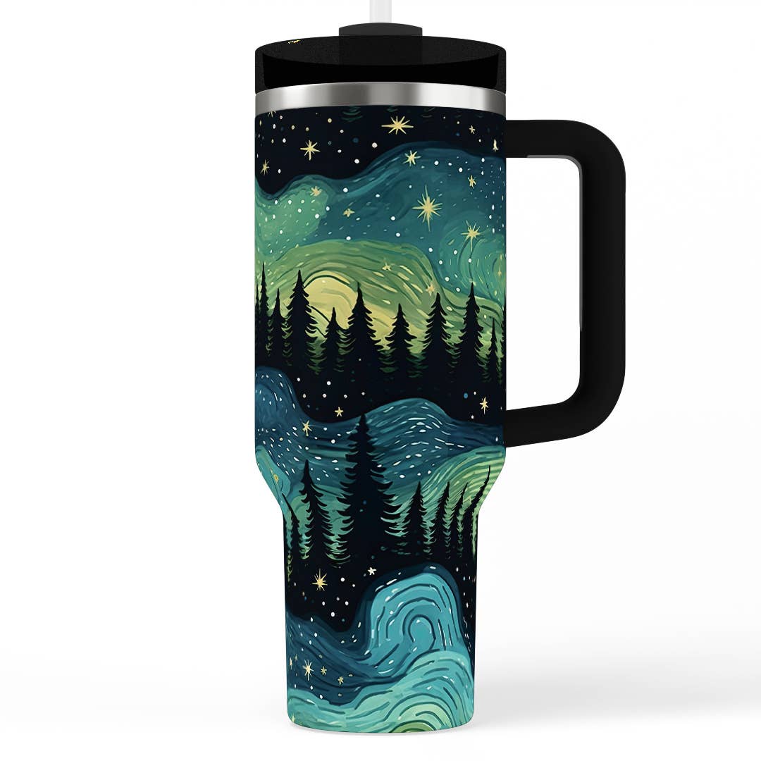 The Northern Lights 40 oz Insulated Handle Tumbler