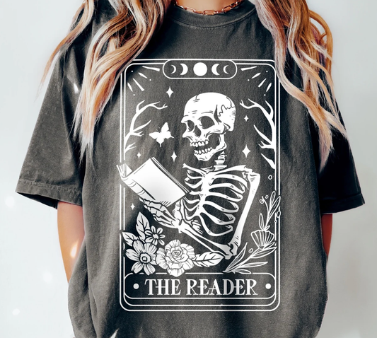 The Reader Shirt, Skeleton Reading Shirt