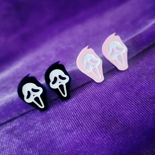 SCREAM MASK STUD EARRINGS