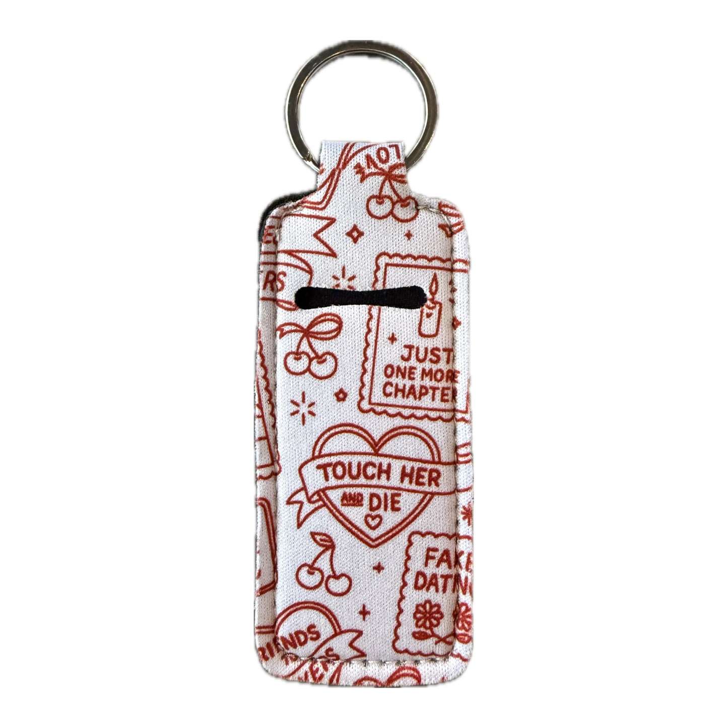 Romance Trope Lip Balm Holder Accessory Bookish Keychain
