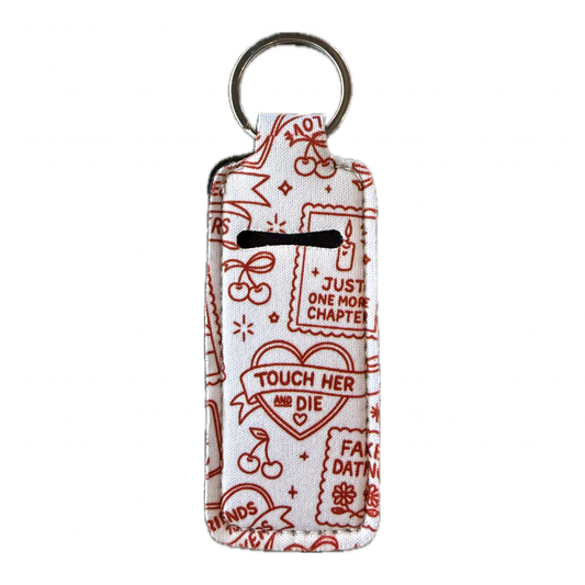 Romance Trope Lip Balm Holder Accessory Bookish Keychain