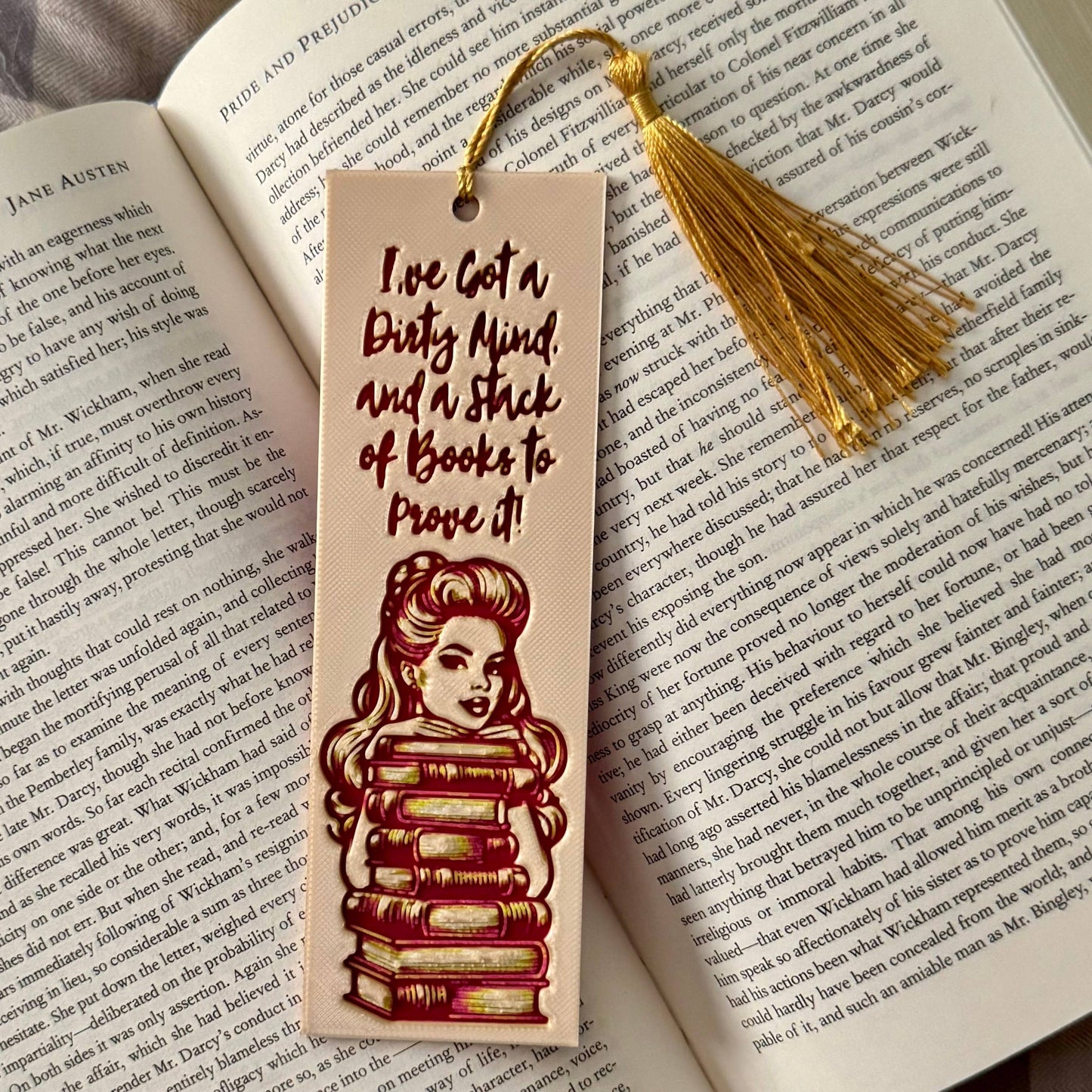I've Got a Dirty Mind and a Stack of Books 3D Bookmark