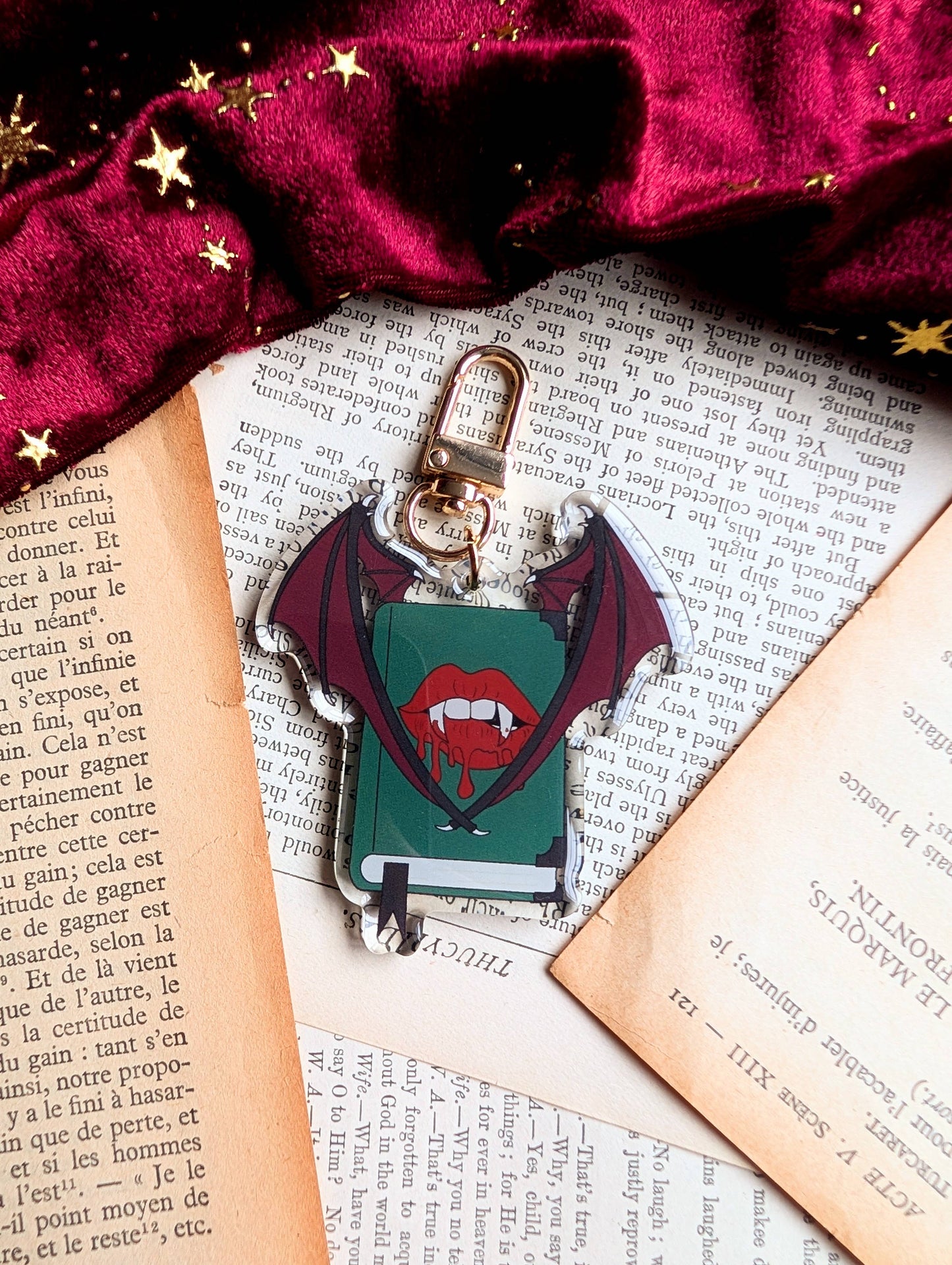 Vampire Book Acrylic Keyring