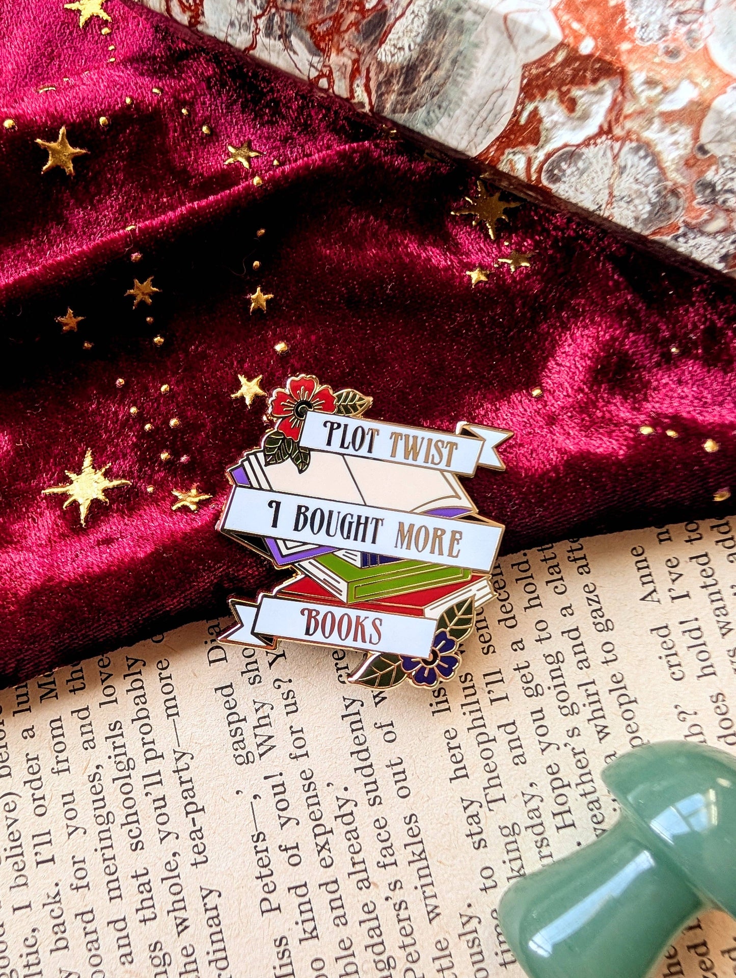 Plot Twist I Bought More Books hard enamel pin