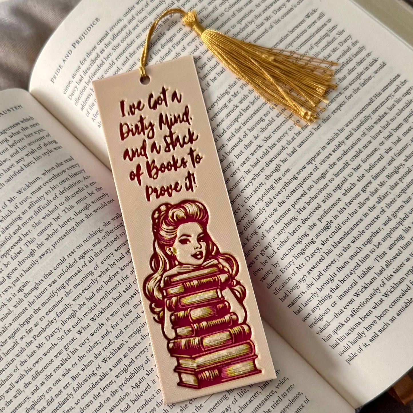 I've Got a Dirty Mind and a Stack of Books 3D Bookmark