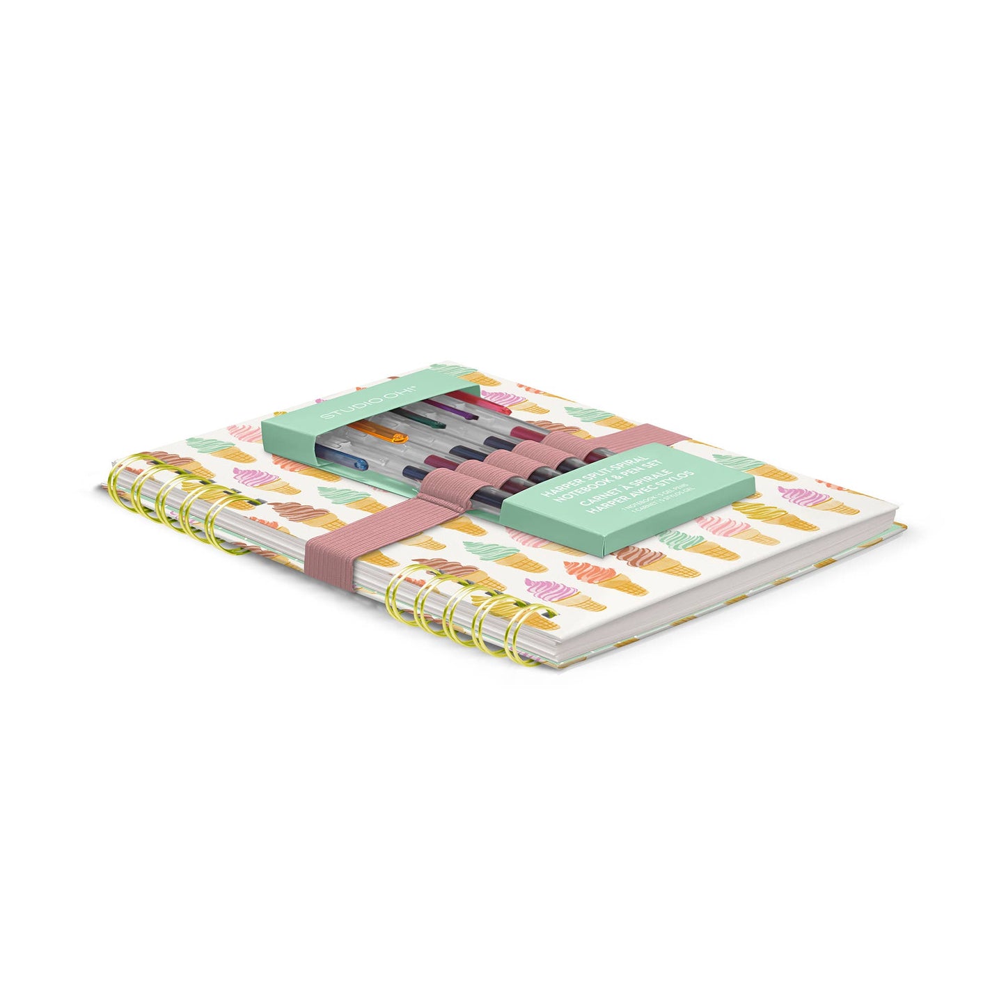 Cool & Creamy Harper Split-Spiral Notebook & Pen Set