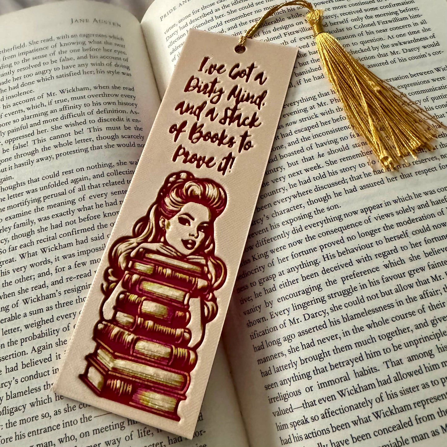 I've Got a Dirty Mind and a Stack of Books 3D Bookmark