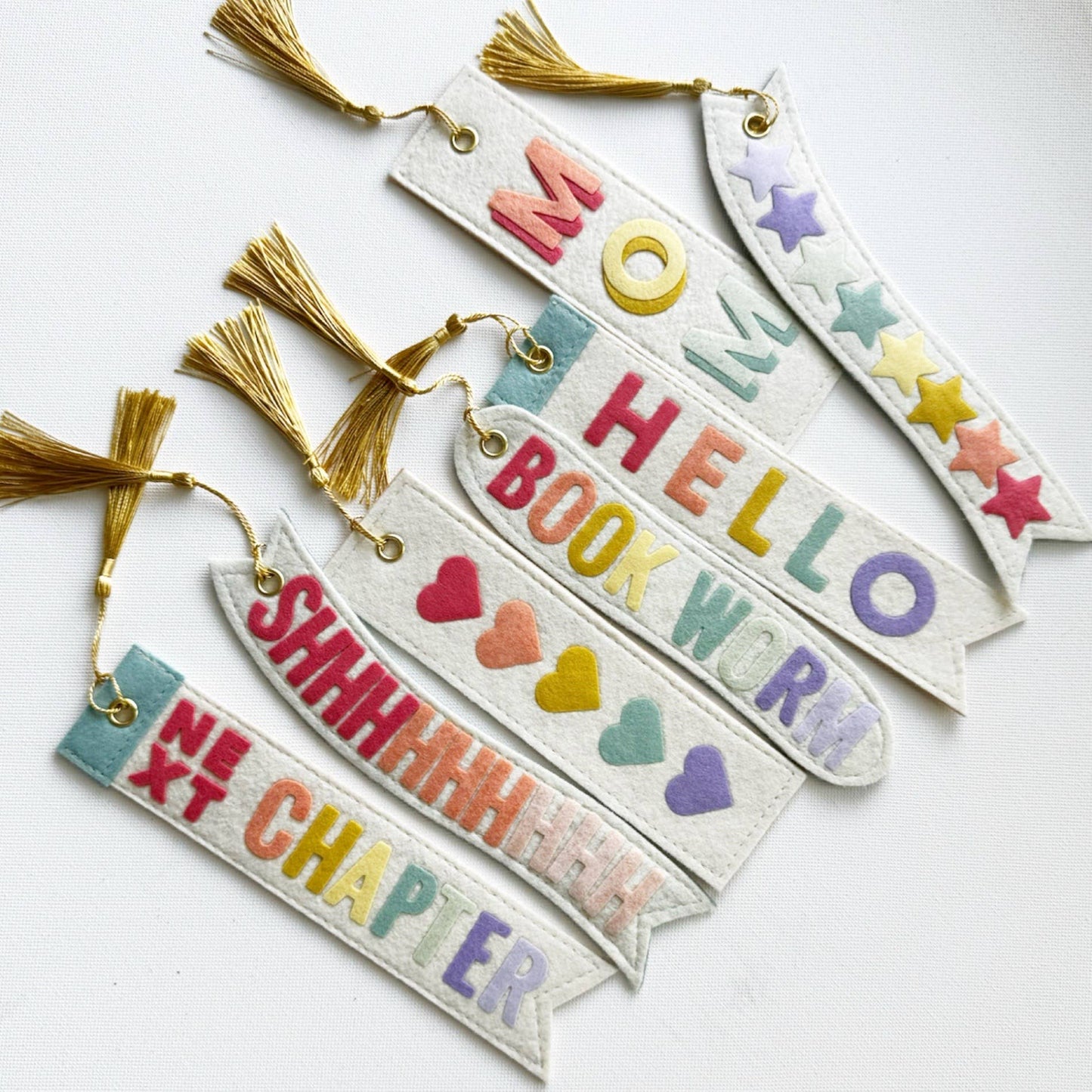 Rainbow Heart Handmade Felt Bookmark