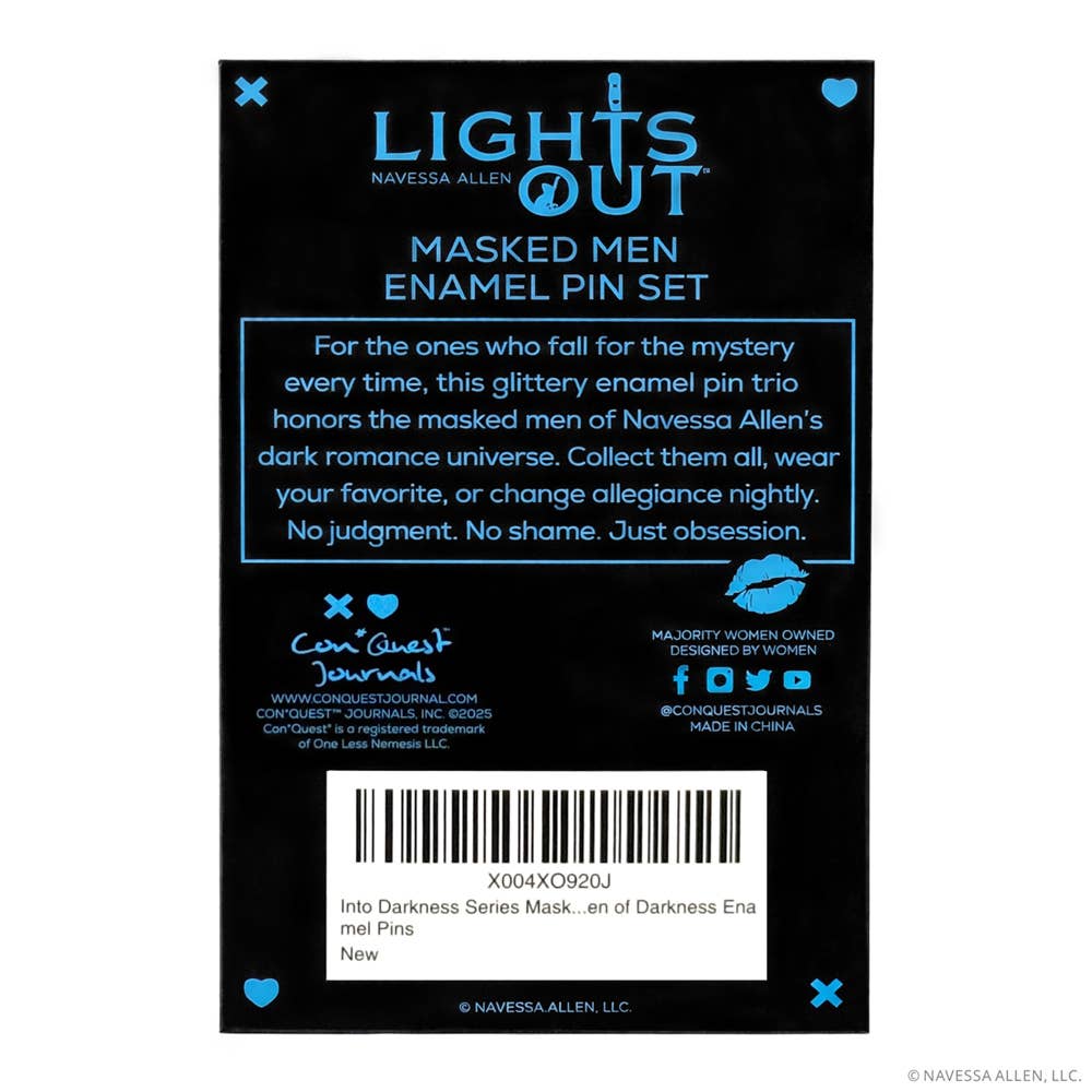 Lights Out: Into Darkness Series: Masked Men Enamel Pins (3-Pack)