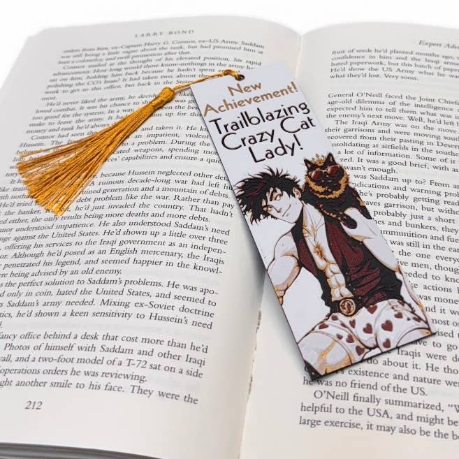Dungeon Crawler Carl Inspired 3D Bookmark Crazy Cat Lady