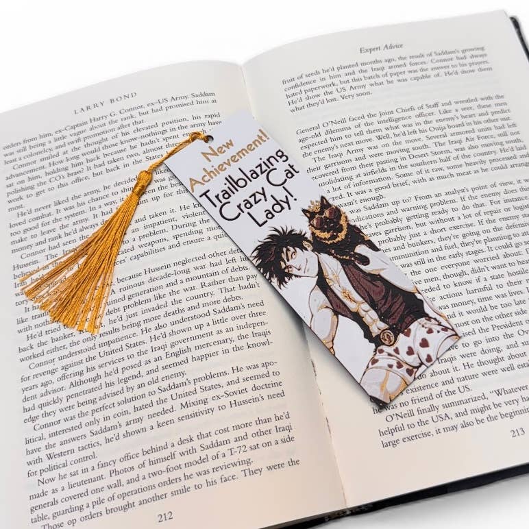 Dungeon Crawler Carl Inspired 3D Bookmark Crazy Cat Lady