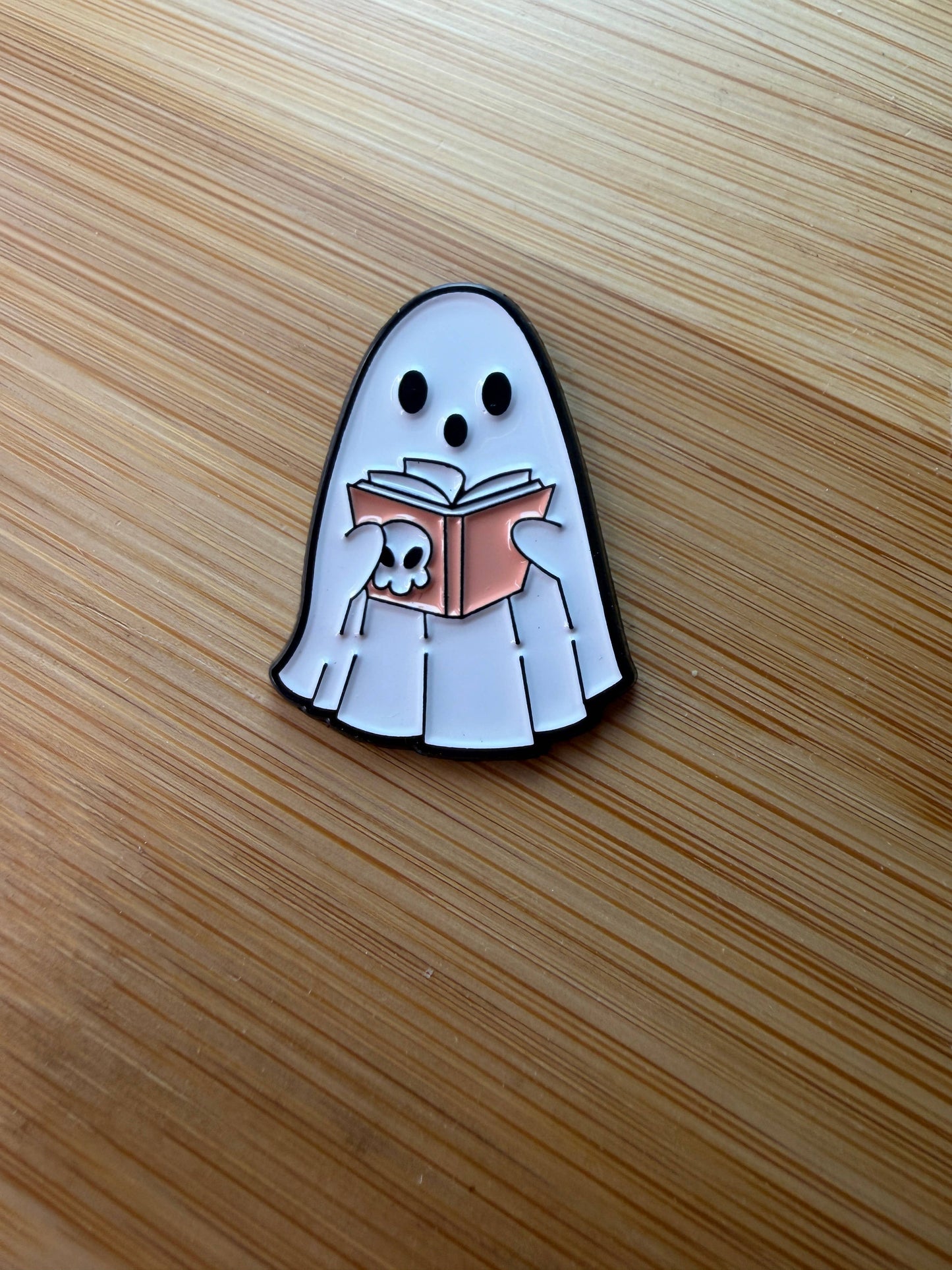 Ghost Reading Spooky Book - Pink Book - Halloween