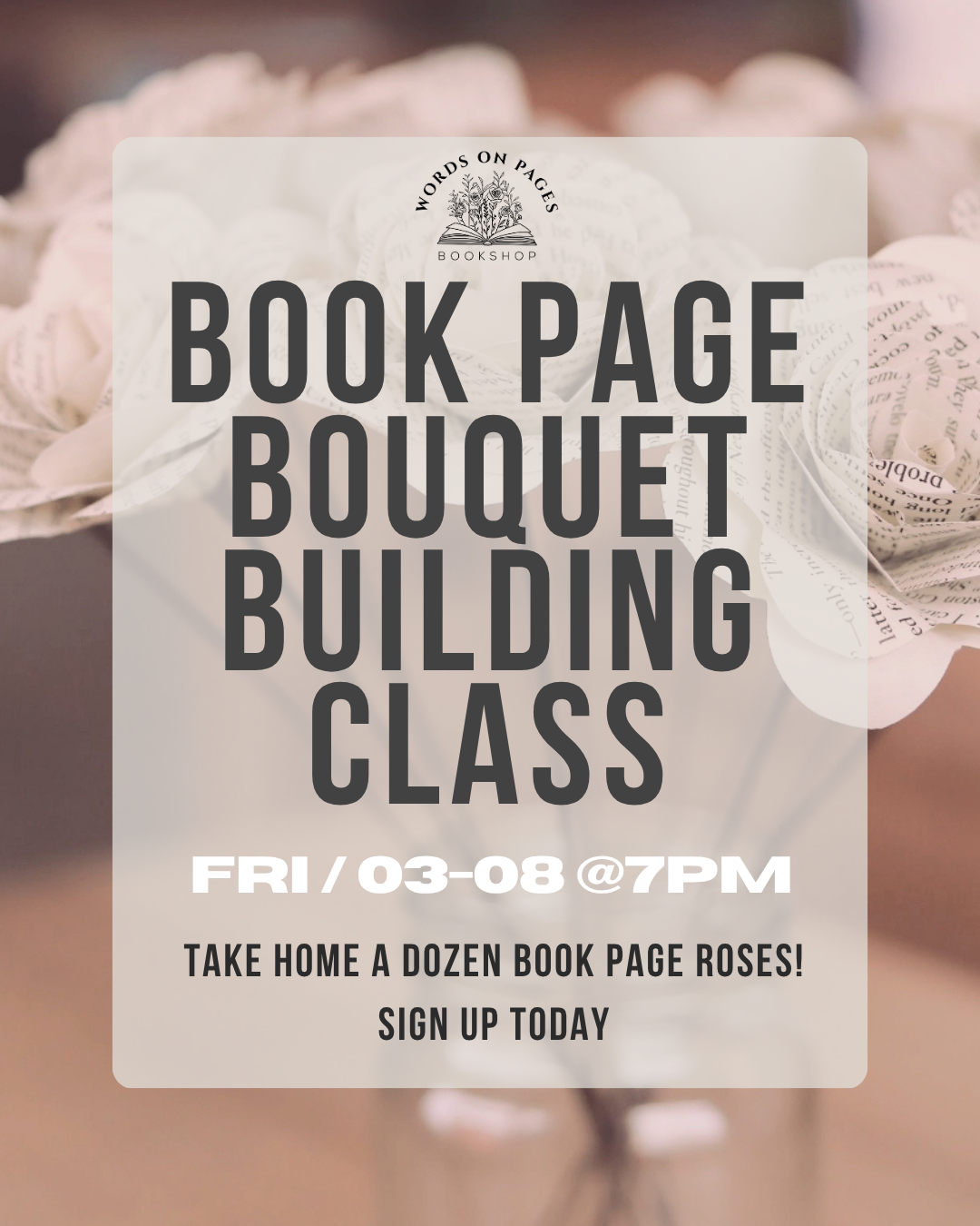 Book Page Bouquet Building Class