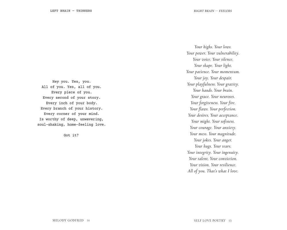 Self Love Poetry by Melody  Godfred