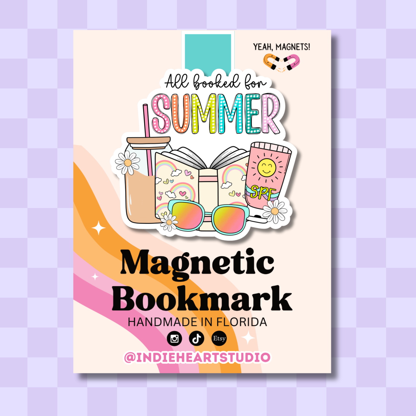 All Booked For Summer Magnetic Bookmark  