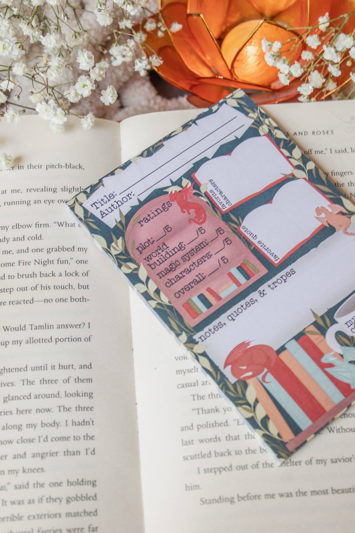 4x6 Book Review Post-it Notepad | Littlest Book Dragon