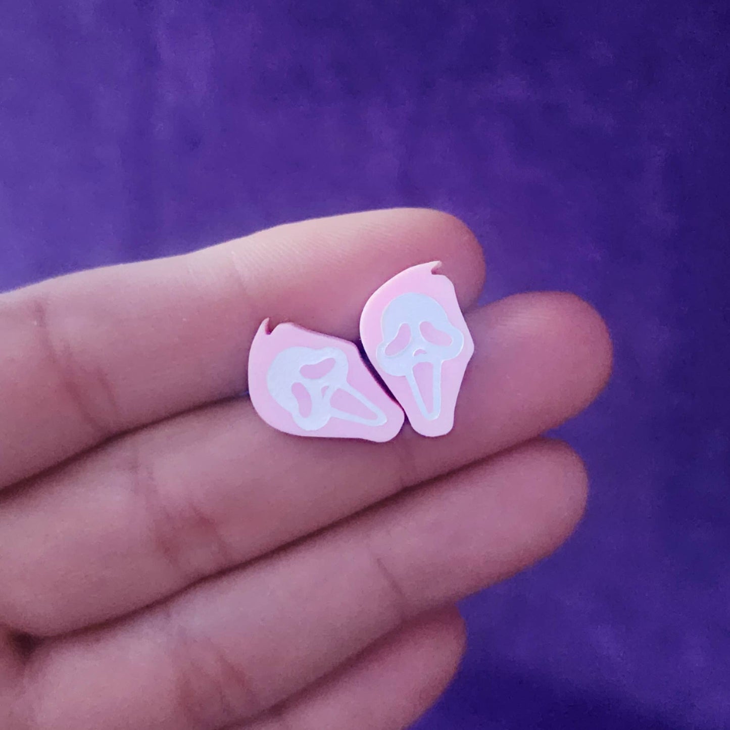 SCREAM MASK STUD EARRINGS